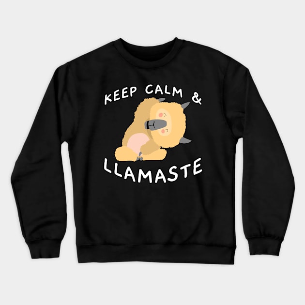 Keep Calm And Llamaste Pose 4 Crewneck Sweatshirt by Shawnsonart